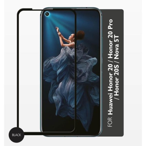 Härdat Glas 2,5D Full Cover Huawei Honor 20 Pro 2019 Transparent
