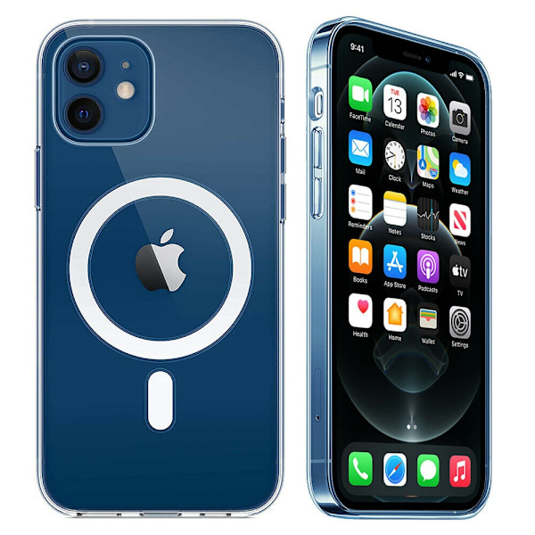 Läpinäkyvä kotelo, joka tukee magneettista latausta, iPhone 13 Transparent