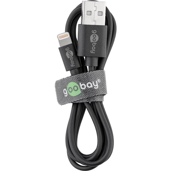 Goobay Apple Lightning laddningssats (5 W) Strömförsörjning med Apple Lightning-kabel 1 m (svart)