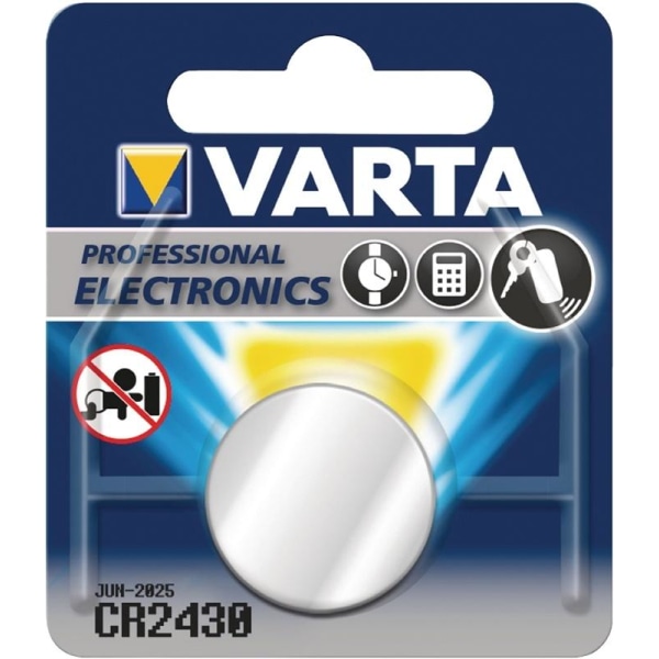 Varta CR2430 (6430) batteri, 1 stk. blister Lithium-knapcelle, 3