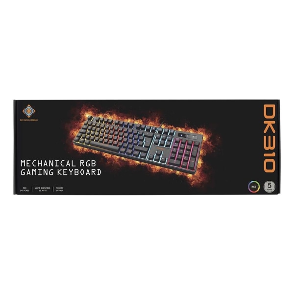 DELTACO GAMING DK310 Mechanical keyboard, Red switches, RGB, black