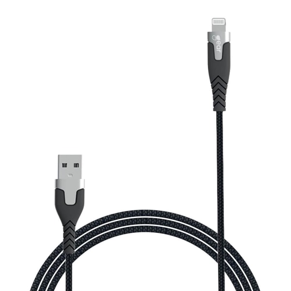 GEAR Laddkabel PRO USB-A till Lightning C89 1.5m Svart Kevlarkabel med Metallkopplingar