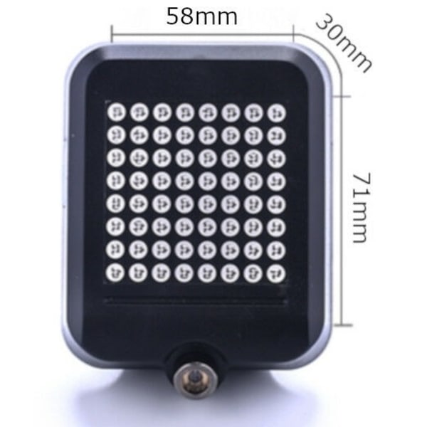 Smart automatisk baklampa till cykel med lasersensor & 64st LED