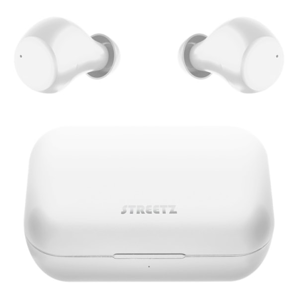 STREETZ Wireless in-ear earbuds with charging case, BT 5, TWS, white Vit