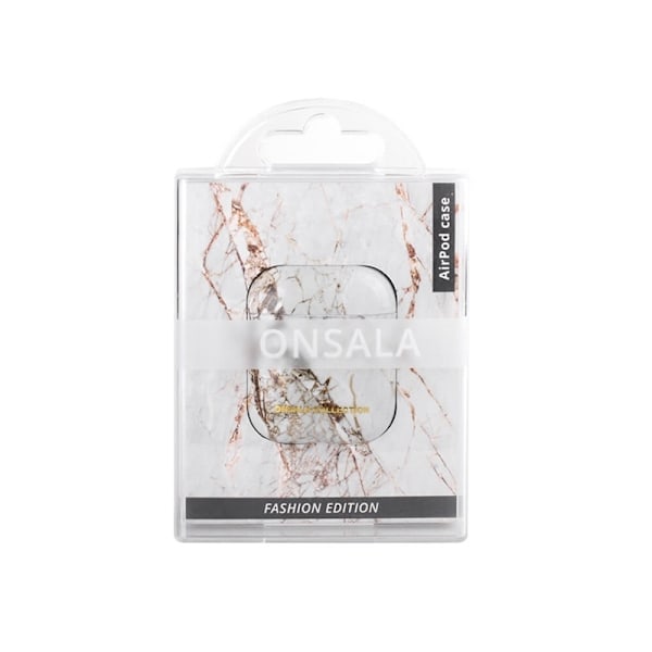 Onsala COLLECTION Airpods Case 1st and 2nd Generation White Rhino Marble