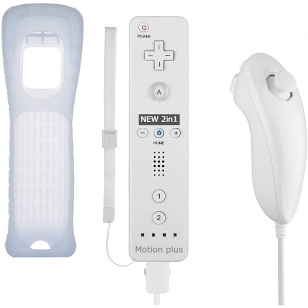 Remote Plus + Nunchuck til Wii-Wii U, Hvid