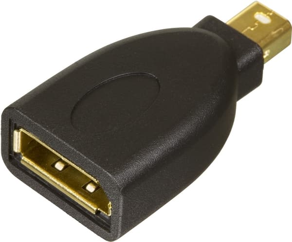 DELTACO DisplayPort-adapter, Mini DisplayPort 20-pin han til DisplayPo
