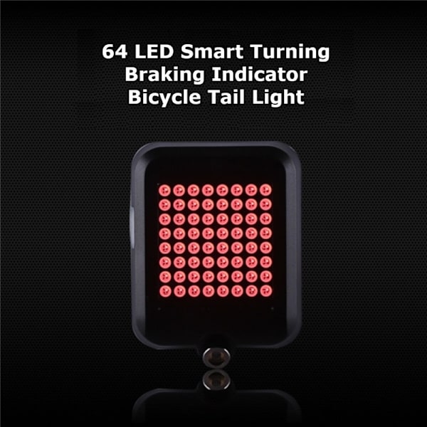 Smart automatisk baglygte til cykel med lasersensor & 64 LED