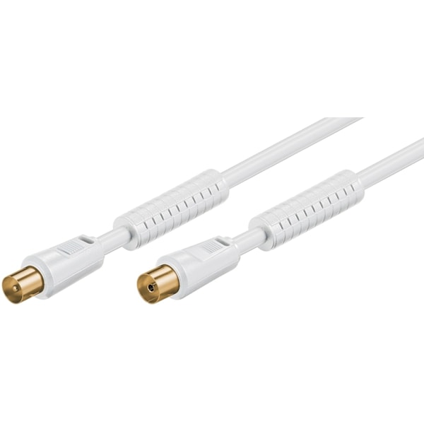 Goobay Antennekabel med ferrit (80 dB), dobbelt afskærmet koaksial-stik > koaksial-hunstik (fuldt afskærmet), 5 m