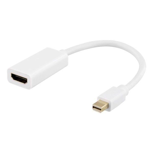 DELTACO sovitin Mini DisplayPort - HDMI, 4K 60Hz, 0,2m, valkoinen