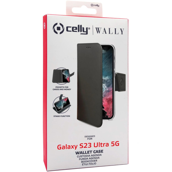 Celly Wallet Case Galaxy S23 Ultra 5 Svart