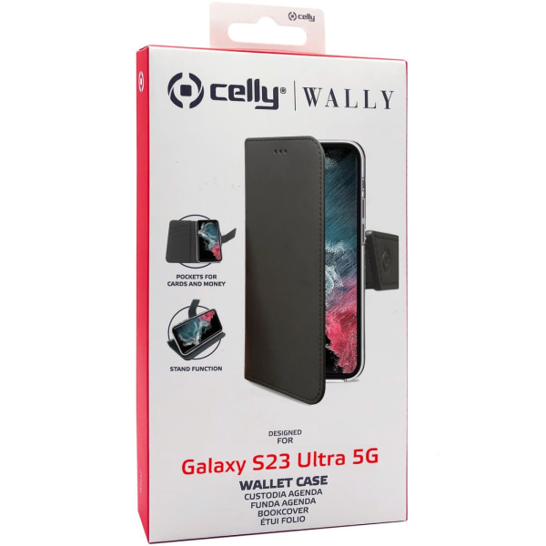 Celly Wallet Case Galaxy S23 Ultra 5G Svart Svart