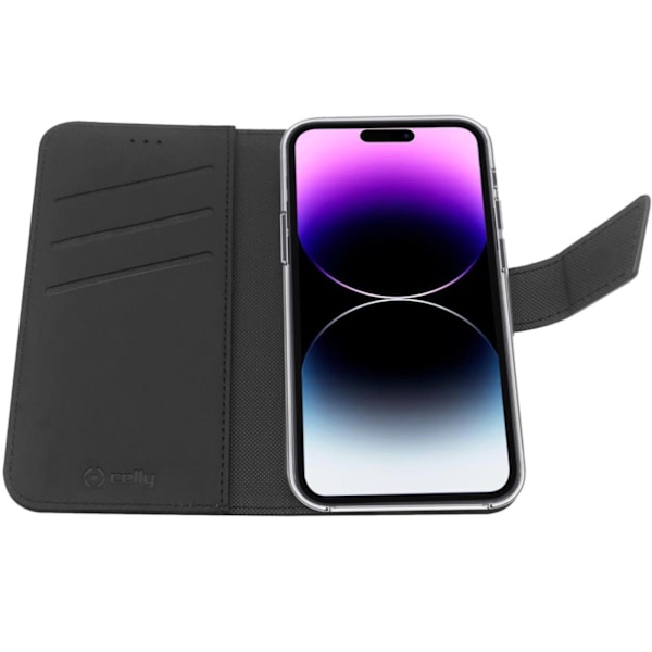 Celly Wallet Case iPhone 14 Pro Max Svart