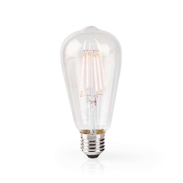 Nedis SmartLife LED Filamenttilamppu | Wi-Fi | E27 | 500 lm | 5 W | Lämmin Valkoinen | 2700 K | Lasi | Android™ / IOS | ST64 | 1 kpl