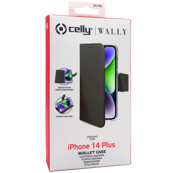 Celly Wallet Case iPhone 14 Plus Svart
