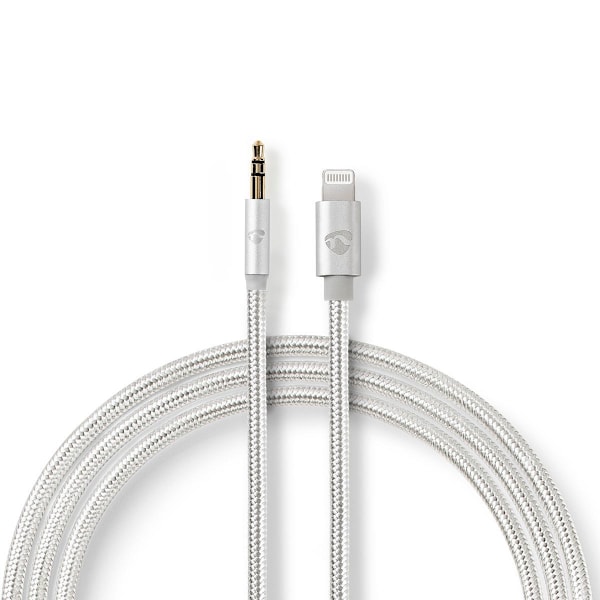 Nedis Lightning Sovitin | Apple Lightning 8-Pin | 3.5 mm uros | Kullattu | 1.00 m | Pyöreä | Nailon