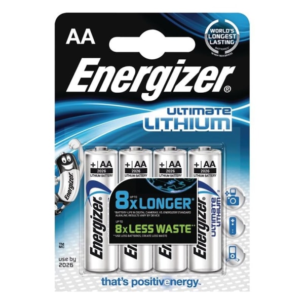 Energizer Litium Paristo AA | 1.5 V DC | 3000 mAh | 4 - Läpipain