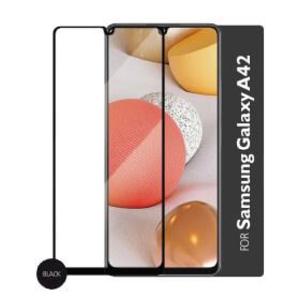 GEAR Hærdet Glas 2.5D Full Cover Sort Samsung A42 Transparent