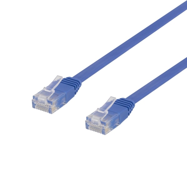 Deltaco U/UTP Cat6 patch cable, flat, 10m, 250MHz, blue