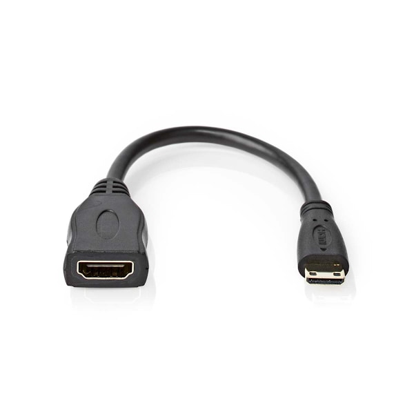 Nedis High Speed ​​HDMI ™ Kaapeli Ethernet | HDMI™ Mini | HDMI™ Ulostulo | 4K@30Hz | 10.2 Gbps | 0.20 m | Pyöreä | PVC | Musta | Laatikko