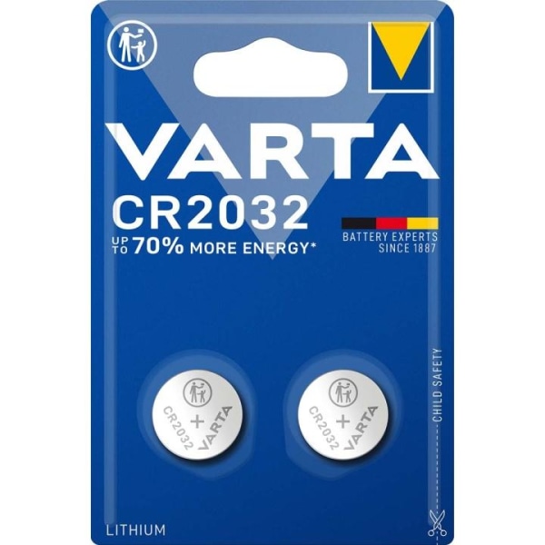 Varta Litiumnappiparisto CR2032 | 3 V DC | 230 mAh | 2 - Läpipainopakkaus | Hopea