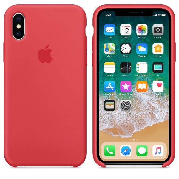 Apple iPhone XS Max Original silikoneskal i Rød farve Röd