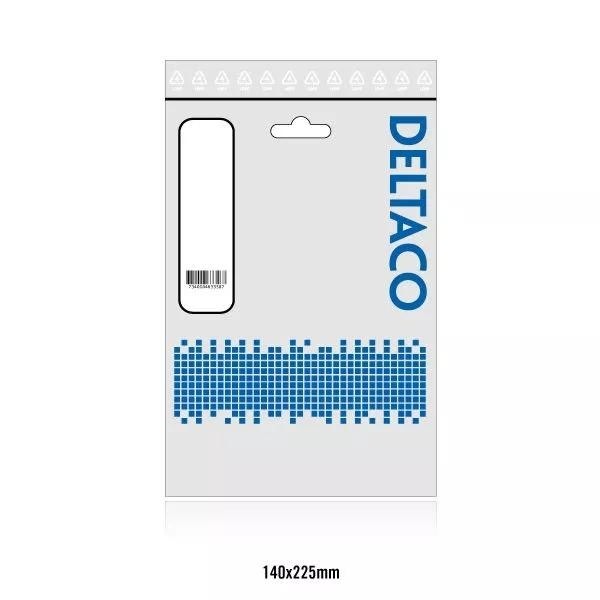 DELTACO USB 2.0 kabel Typ A hane - Typ A hona 0,1m, svart (USB2-101S)