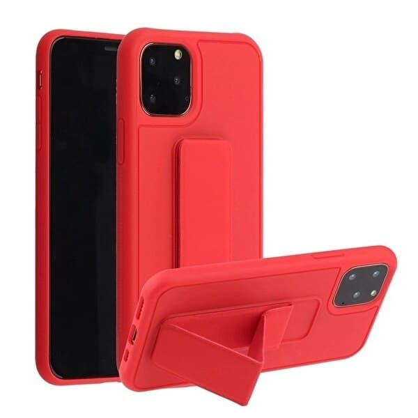 Silikonecover med stativ til iPhone 11 Pro Max Röd