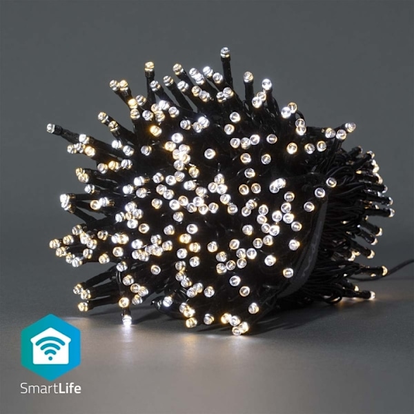 Nedis SmartLife Jouluvalot | Nauha | Wi-Fi | Lämpimästä kylmään valkoiseen | 400 LED's | 20.0 m | Android™ / IOS Valkoinen