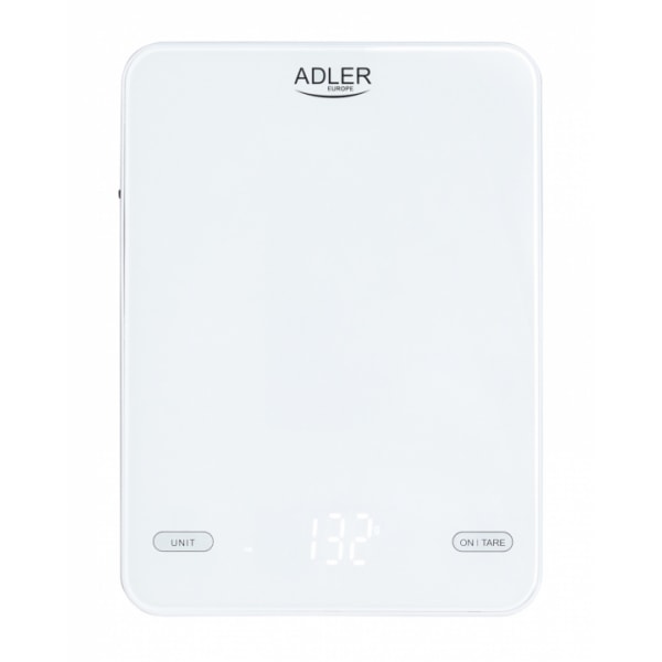 Adler AD 3177w Köksvåg 10kg, USB-laddning, Vit