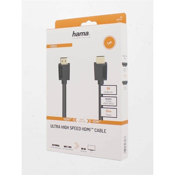 Hama Kabel HDMI High Speed 8K 48Gbit/s Svart 1.0m