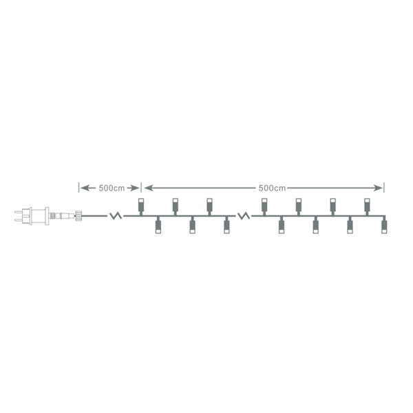 NORDIC HOME LED-Ljusslinga, inomhus/utomhusbruk, 5 m