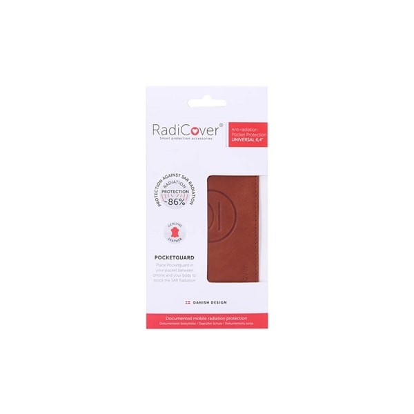 RADICOVER Strålingsbeskyttende Pocket Guard Læder Universal 6,4" Brun Brun