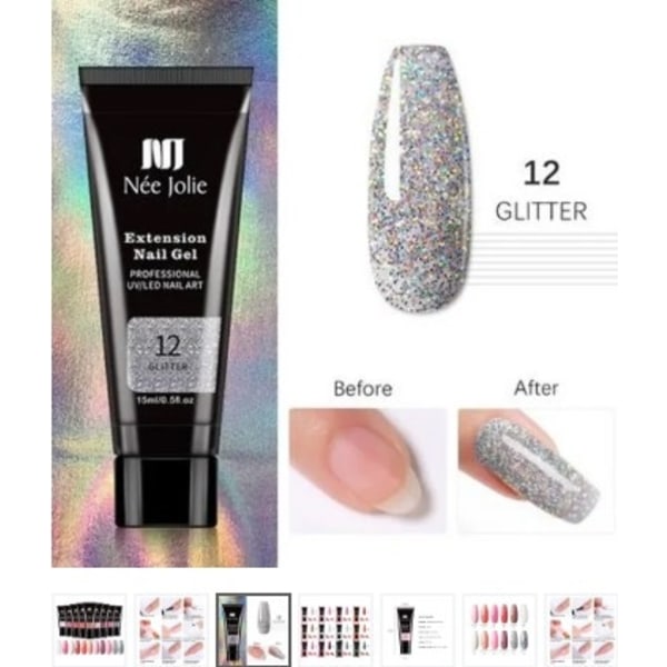 Née Jolie Extension Nail Gel - 12 Glitter