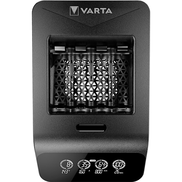 Varta LCD Smart Charger+ (typ 57684) inkl. 4x AA 2100 mAh laddar upp till 4x AA-batterier eller AAA-batterier (NiMH) samtidigt