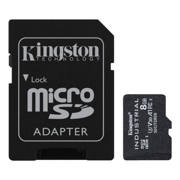 kingston 8GB microSDHC Industrial C10 A1 pSLC Card + SD Adapter