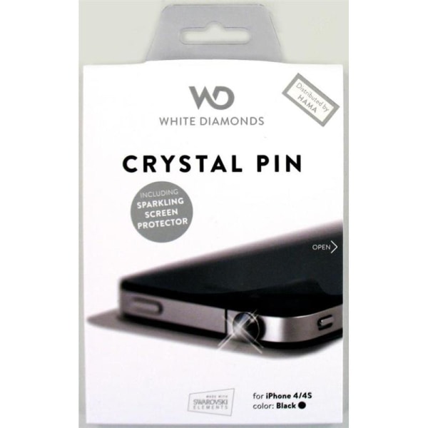 WD 3,5mm-pin inkl iPhone 4/4s glitterskärmskydd, svart (4000PIN6