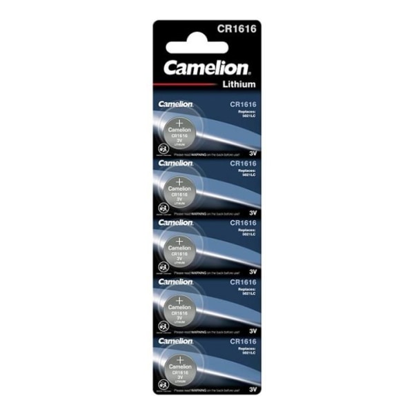 Camelion CR1616/3V, knappcellsbatteri, litium, 5-pack
