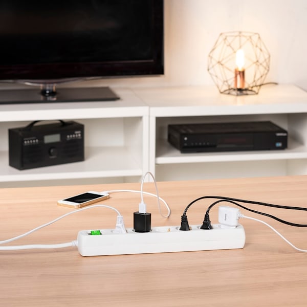 Hama Power Strip 6-way Switch White 3.0m