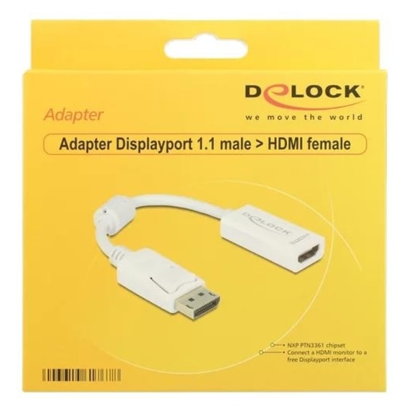 DeLOCK Adapter Displayport 1.1 male to HDMI female, passive, whi