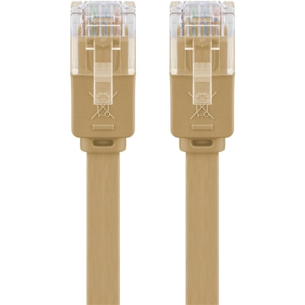 Goobay CAT 6 platt patchkabel, U/UTP, ljusbrun kopparledare (CU), 0.5 m