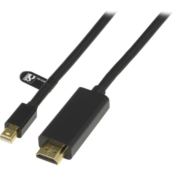 DELTACO mini DisplayPort till HDMI kabel med ljud, ha-ha, 2m, sv