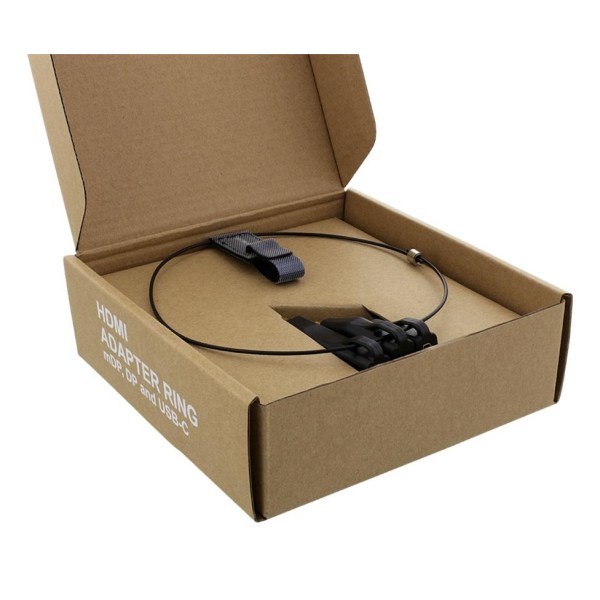 DELTACO OFFICE HDMI adapter ring, mDP, DP, USB-C, sort