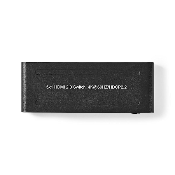 Nedis HDMI ™ Kytkin | 5-Porttinen port(s) | 5x HDMI™ tuloliitäntä | 1x HDMI™ lähtö | 4K@60Hz | 18 Gbps | Kauko-ohjattu | Metalli | Antrasiitti