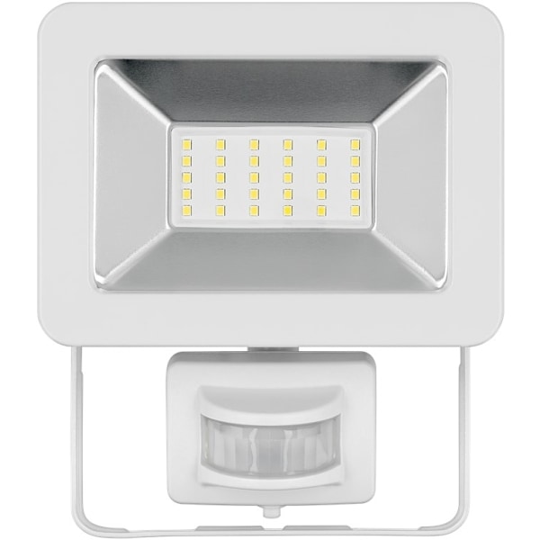 Goobay LED udendørs projektør, 30 W, med bevægelsesdetektor med 2550 lm, neutralt hvidt lys (4000 K), PIR-sensor med ON/OFF-funktion og M16 kabelforsk