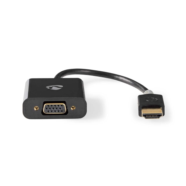 Nedis HDMI™ Adapter | HDMI™ Kontakt | USB Micro-B Hona / VGA hona 15p / 3.5 mm Hona | Guldplaterad | Rak | PVC | Antracit | 1 st. | Låda