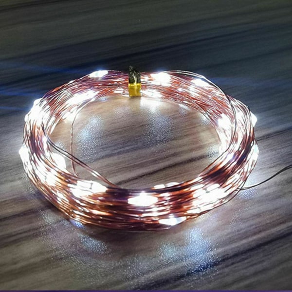 LED-Slinga på koppartråd USB 10m, Kallvit