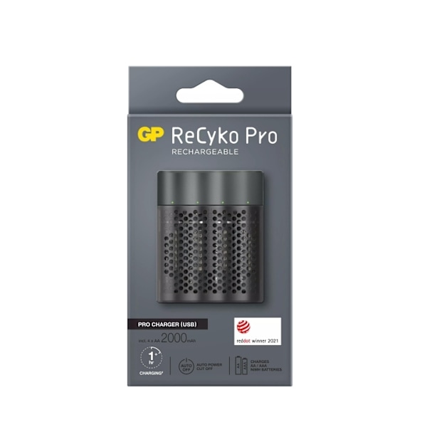 GP ReCyko Pro Laturi USB/4xAA 2000mAh (PB) musta