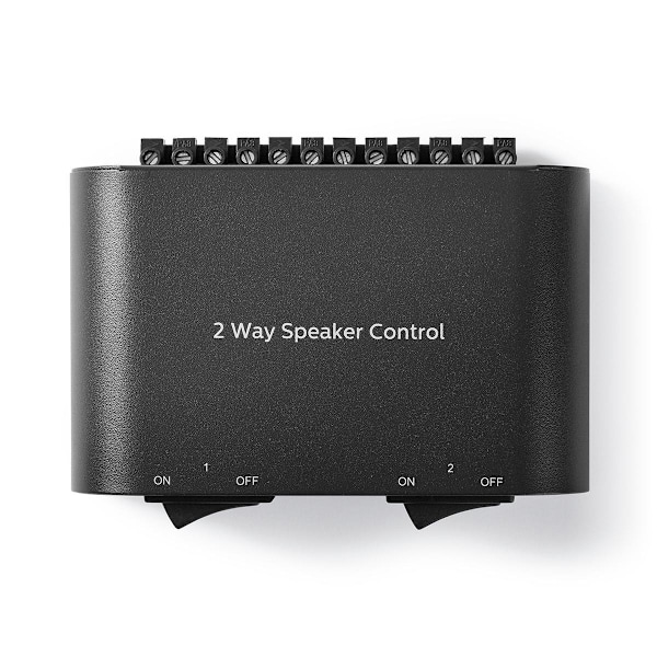 Nedis Højttaler kontrolboks | 2-Port port(s) | Terminal skruer | Højttalerimpedans: 4-16 Ohm | Maksimal Belastning pr. Kanal: 150 W | Aluminium | Sort