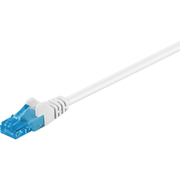 Goobay Patchkabel CAT 6A, U/UTP, vit kopparledare (CU), halogenfri kabelhölje (LSZH), 0.25 m